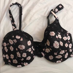 Black floral bra
